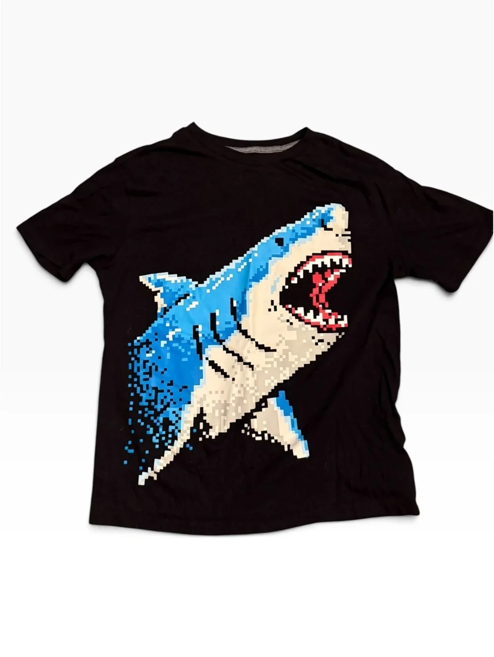 Old Navy Black Shark Graphic T-Shirt XL (14-16)
